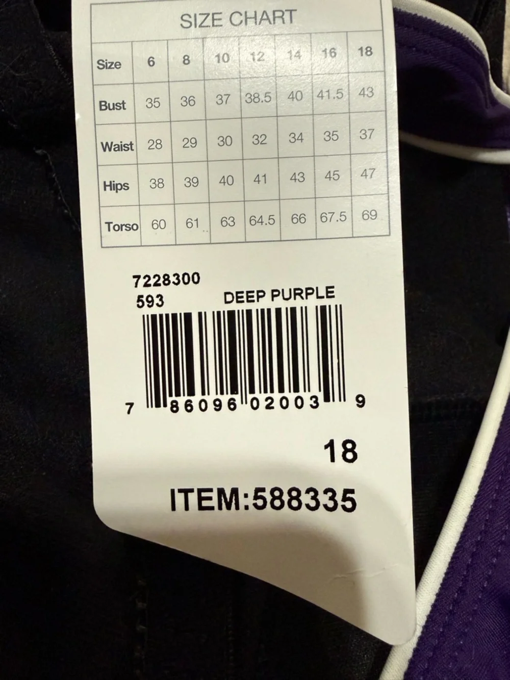 Speedo womens swimsuit NWT size 18 purple one piece
